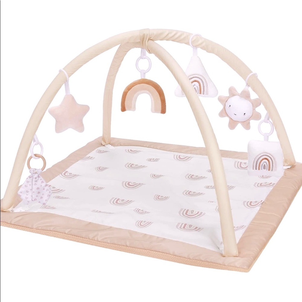 Washable Baby Gym Playmat - Neutral Rainbow 🌦